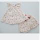 Short Baby Girl Two Piece Sets Cotton Woven Voile All Over Print