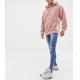 Pink Color Hooded Mens Sherpa Jacket With Pouch Pocket Machine Wash