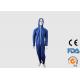 Dark Blue Disposable Coverall Breathable With Front Zipper Closure