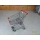 Small Shopping Carts With Red Palstic Parts of 45L Super Market Shopping Cart