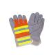 LC21175 High Visibility Cow Split Leather Working Gloves for Occupational Safety