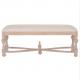 New the French upholstered bench and birch wood frame,  linen fabric