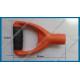 POLY D GRIP HANDLE, orange color with black soft TPR grip, produce D handle