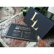 2018 Fashion Design Luxury Gold Foil Stamped Business Card Used Black Velvet Paper