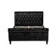 Luxury Silver Black Fabric Crushed Velvet Sleigh Bed Frame Double King Size