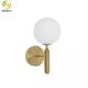 E12 Globe Modern Wall Light Metal Gold Living Room 1 Light White Glass Led