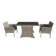 Bistro Wicker Rattan Garden Furniture Sofa Chair Set With Cushion