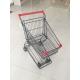 Base Grid 45L Wire Shopping Trolley Supermarket Shopping Cart Red Handle Bar