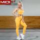 Custom Women Fitness Quick Dry Orange Nylon Workout Flexible Sports Yoga Suit