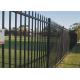 Black powder coated security backyard metal steel picket fence