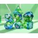 Mint green crystal natural resin multi -faceted board game dice set Dragon and Dungeon