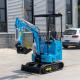 Micro Mini Excavator 1.5 Ton Blue Digging Machine Meet Euro V CE EPA Standard