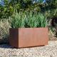 Modern Garden Pots Metal Long Trough Box Corten Steel Rectangle Planter