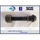1'' x130mm Railway Track Bolts , Fish Bolts With Plain Oiled Treatment