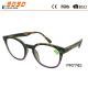 Hot sale style reading glasses with plastic hinge ,two pins on the frame,suitable for men and women