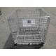 Foldable Metal Mesh Storage Cages / Mobile Storage Cage Q235 Material