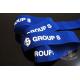 Custom Blue Ribbon With White Printing  Woven Medal Ribbons Medal Lanyards For Events