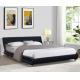 Modern Black Faux Leather Upholstered Bed Double Size For Bedroom