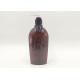 Amber Color Flat Shape PET Custom Cosmetic Bottles For Hand Sanitizers