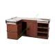 Stainless Steel Shop Money Cashier Checkout Counter Desk With Coffee Colour