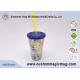 600 ml Custom V shape Plastic Straw Cup , Beverage Plastic Mug with Straw