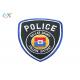 Professional Police Embroidered Patch Polyester Background Fabric With Merrowed Border