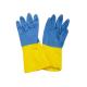 Spray Lining Bi-Color Latex Household Gloves with Flock Lining and Cleaning LX02281