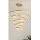 Gold Shell Aluminum LED Round Ring Light 5-rings Hanging Ceiling Light for Hotel Villa
