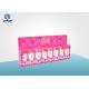 Nail Polish Folding Cardboard Display Boxes Pink Mini For Cosmetic Shop