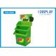 3 Tier Advertising Cardboard POP Displays Stand Green Painting For Toys