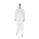 White Non Woven Disposable Lab Gown With Zipper Elastic Cuffs Collar