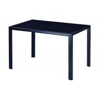 220Ibs capacity Simple Dining Room Table Black Tempered Glass Dining Table H4.13In