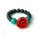 Ethnic Chinese style jewelry retro classic roses carved lacquer ring