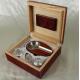 Rosewood Cigar Case, Humidor Box, including Ash Tray, Cigar Cutter, Hygrometer and Humidifier and Pump