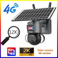 6MP PIR Solar Security Camera 4G Human Detection WiFi 12X Zoom Camera