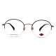 FM3230 Semi Rimless Round Optical Metal Frames In Stainless Steel