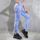 Tie-dyed long yoga pants high waist abs