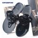 Open Toe Jelly Slippers Womens Uk Summer Flat Black Sandal For Ladies