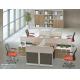 modern 4 persons office workstation table furniture in warehouse