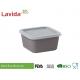Gray Sandwich Bamboo Fiber Square Storage Boxes Smooth Surface CE / FDA Standard