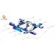 Blue And White Inflatable Floating Water Park / Outdoor Water Play Equipment
