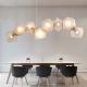Living Room Kitchen Cafe Home Decoration Welles Glass Long LED Chandelier(WH-MI-99)