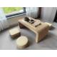The Cane Makes Up Tea Table Natural Straw Woven Floor Table Natural fiber Window Table