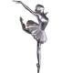 Metal Little Ballet Dancer Sculpture Stainless Steel Silver Female Statues