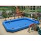 0.9mm PVC Outside Blue Rectangular Inflatable Swimming Pool For Adults