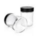 Smooth Matte Glass Jar Black Cap 18oz CR Glass Jar With Lid Child Resistant