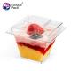 High quality square shape 58ml disposable clear cute plastic cup with lid