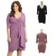 Long sleeve Light and dark green contrast color Slim Look 3xl plus size dress