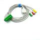 FUKUDA DENSHI Compatible Ecg Cable 3 Leads AHA Grabber End 15PIN Direct Connect