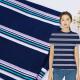 Moisture Absorption And  Healthy Breathable Striped Knit Fabric For T-Shirt